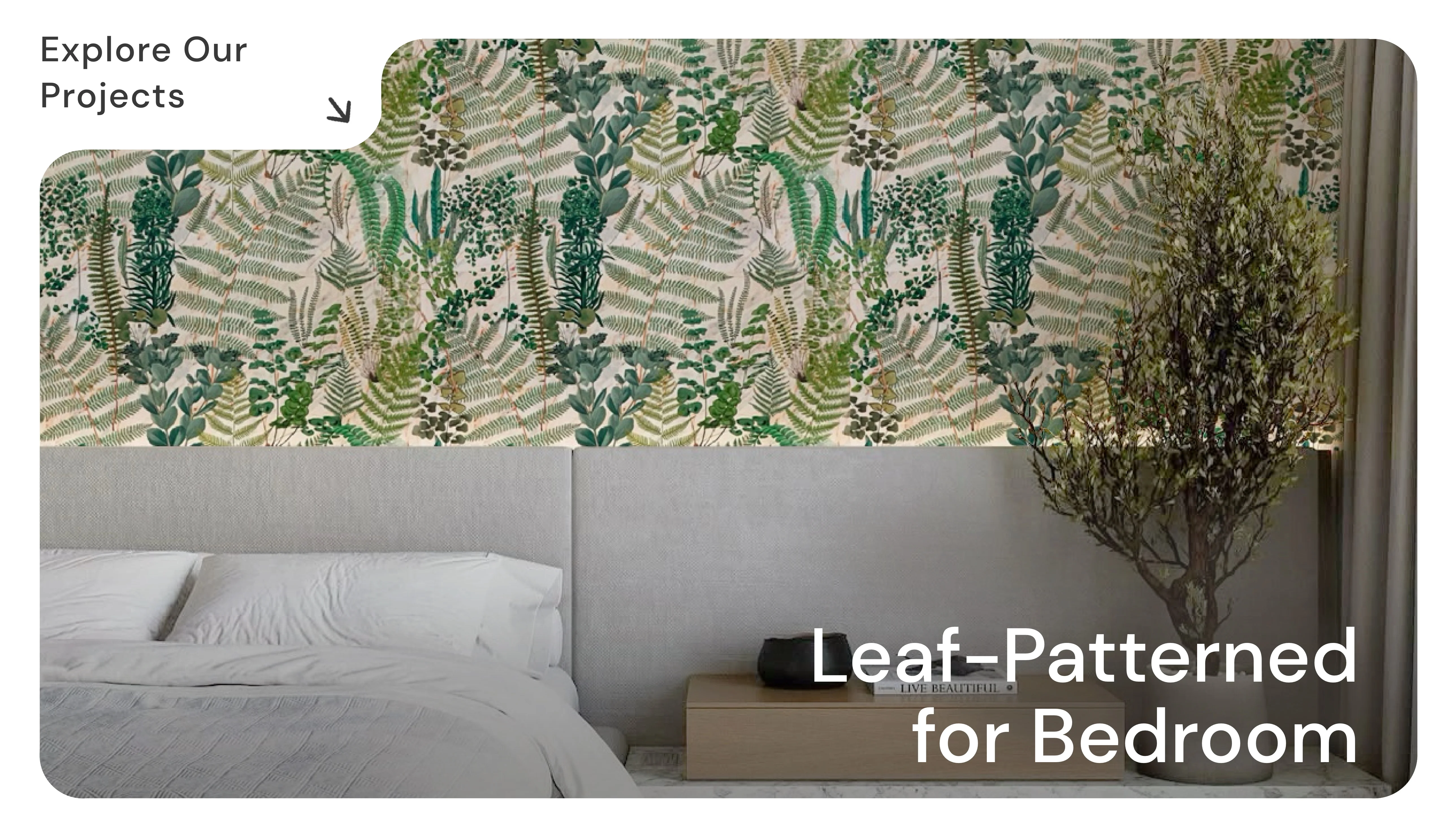 Leaf-Patterned for Bedroom